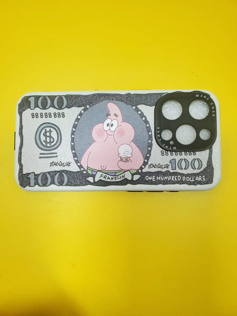 Cute Pink Cartoon Money-Print Phone Case - Black/Pink. Case Only.
